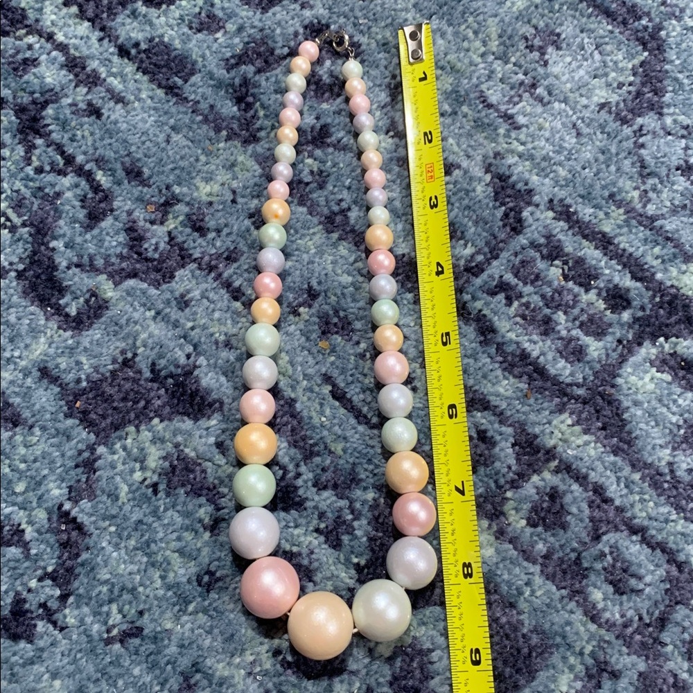 Cute iridescent pastel colored acrylic beads 16” necklace